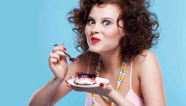 Girl eating cake